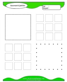 Geometrik Şekiller Çalışma Sayfaları